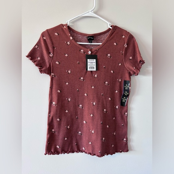 ART CLASS • Rust/Brown Top w/ Flowers • XL/ 14-16 - Picture 1 of 6